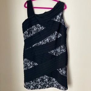 SL Fashions Black & White Lace Dress